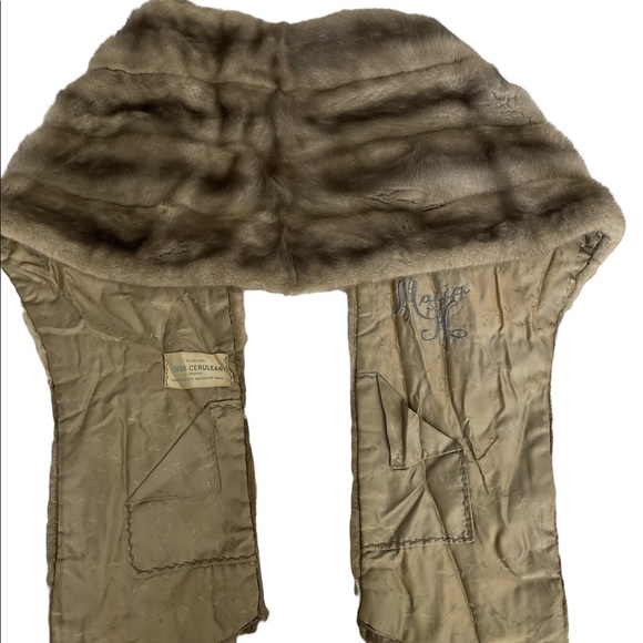 Emba Cerulean Blue Mink Bolero Stole - Picture 5 of 14